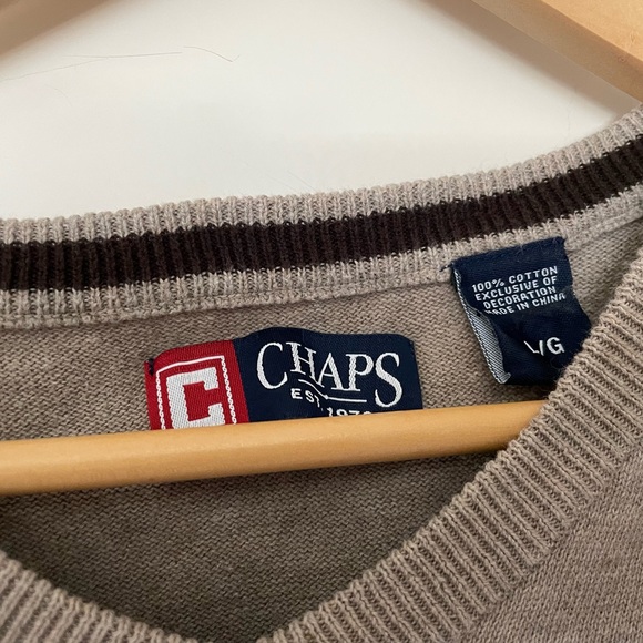 Chaps cotton sweater vest L - Picture 3 of 5